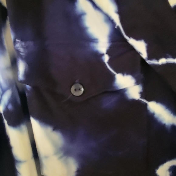 Young fabulous & Broke Romper Small Tie Dye Elastic Waist Roll Tab Sleeves Blue - Picture 6 of 12